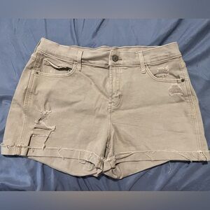 Khaki colored jean shorts